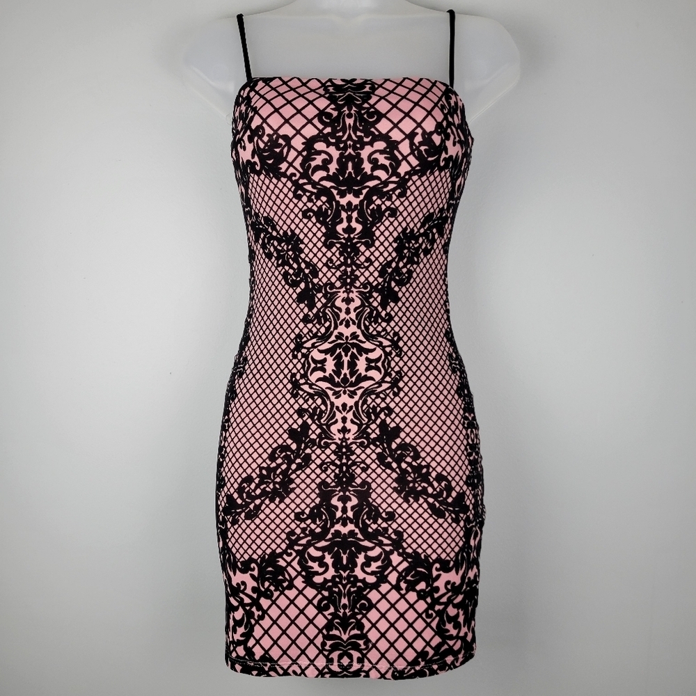 NWT Windsor Size S Velvet Scroll Mesh Mini Dress